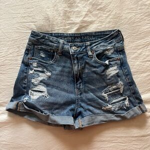 American Eagle High-Rise Ripped Jean Shorts